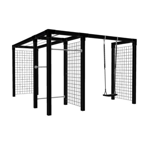 Pergola hout met schommel, fitness en waslijn - 369/306 x 108 x 208 cm
