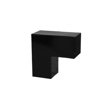 Cubic hoekstuk zwart tbv paal 9 x 9 cm