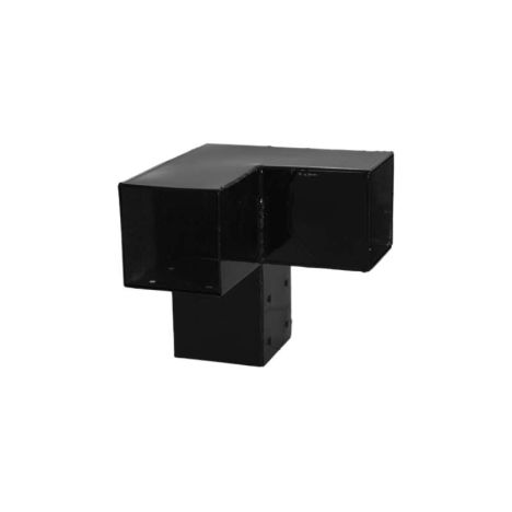 Cubic hoekstuk dubbel zwart tbv paal 9 x 9 cm