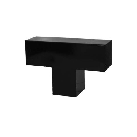 Cubic T-stuk zwart tbv paal 9 x 9 cm