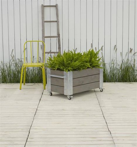 Plantenbak vuren geimpregneerd - Cubic grijsbruin 87 x 50 x 45 cm