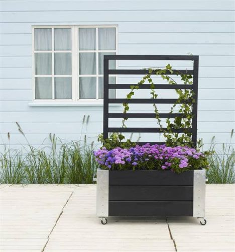 Plantenbak vuren geïmpregneerd - Cubic roomdivider zwart 87 x 50 x 130 cm