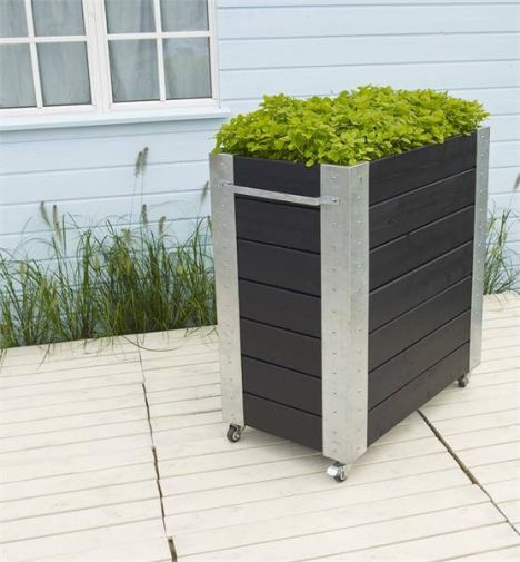 Plantenbak vuren geimpregneerd - Cubic zwart 87 x 50 x 95 cm