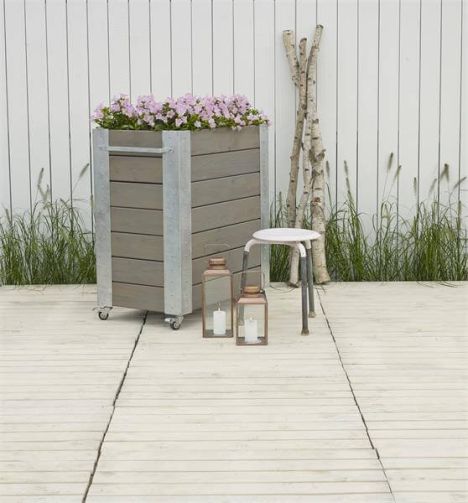 Plantenbak vuren geimpregneerd - Cubic grijsbruin 87 x 50 x 95 cm