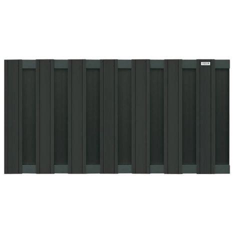 Schutting composiet laag Design antraciet met antraciet aluminium frame (180 x 93 cm)