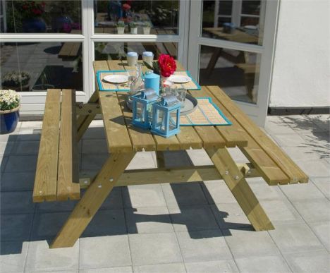 Picknicktafel vuren geimpregneerd - Opklapbare zitting - 155 x 177 x 71 cm