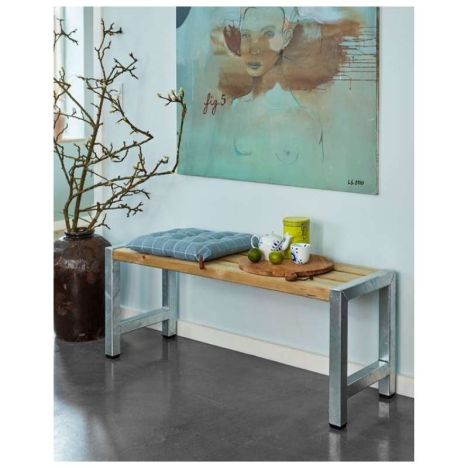 Tuinbank vuren Café - Hout & Staal geimpregneerd - 38 x 127 x 45 cm