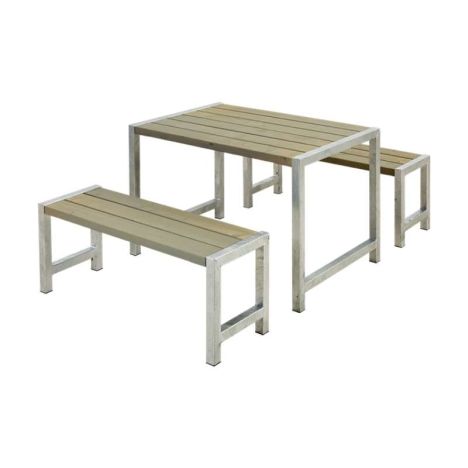 Tuinset vuren Café - Hout & Staal gegrond grijsbruin