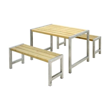 Tuinset vuren Café - Hout & Staal geïmpregneerd - 185 x 127 x 73 cm