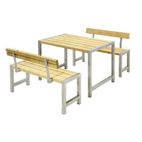 Tuinset vuren Café - Hout & Staal geïmpregneerd 2 rugleuningen - 185 x 127 x 75 cm