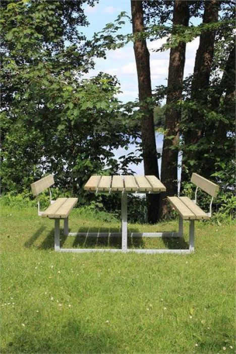 Picknicktafel vuren geimpregneerd - Basic - 2 rugleuningen - 184 x 177 x 73 cm