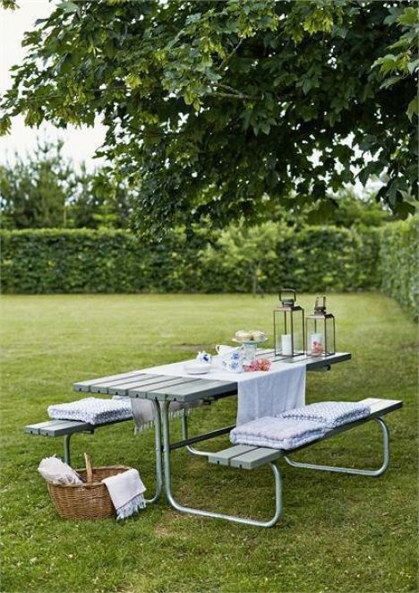 Picknicktafel vuren geimpregneerd - Classic - grijsbruin - 155 x 177 x 73 cm