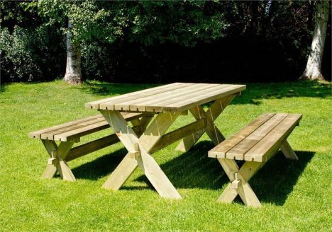 Picknicktafel vuren geimpregneerd - Nostalgi - 76 x 177 x 72 cm
