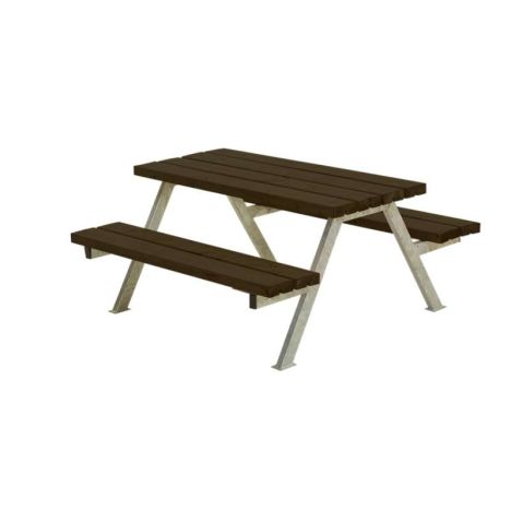 Kinderpicknicktafel vuren gegrond zwart - Alpha 118 x 118 x 57 cm