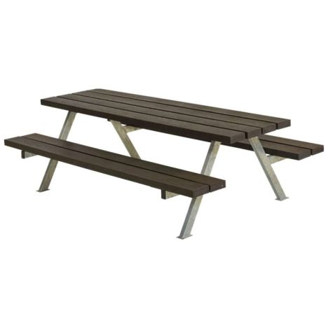 Kinderpicknicktafel gerecycled plastic zwart | Alpha 118 x 177 x 57 cm