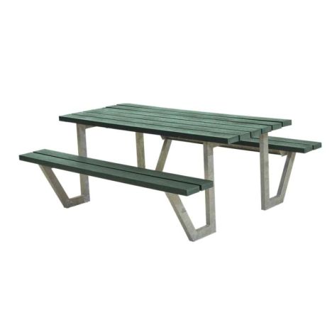 Picknicktafel gerecycled kunststof groen - Wega - 177 cm