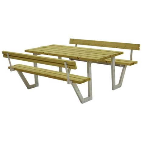 Picknicktafel vuren geimpregneerd - Wega 2 rugleuning - 185 x 177 x 76 cm