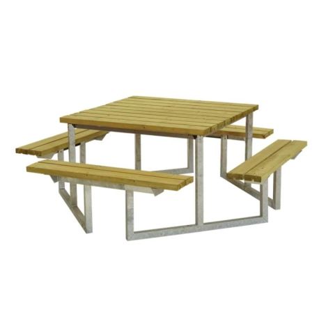 Picknicktafel vuren geimpregneerd - Twist - vierkant