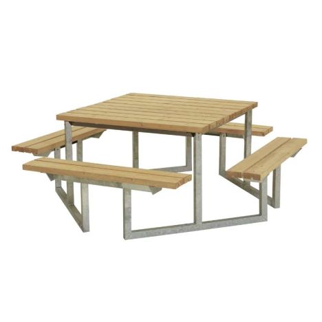 Picknicktafel thermowood - Twist - vierkant - 204 x 204 x 73 cm