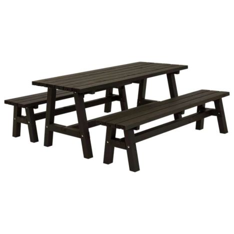 Picknicktafel vuren - Country - gegrond zwart - 181 x 177 x 76 cm