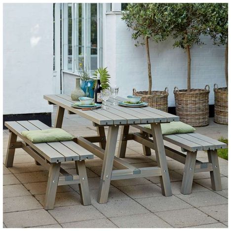 Tafel vuren - Country gegrond grijsbruin 75 x 177 x 72 cm