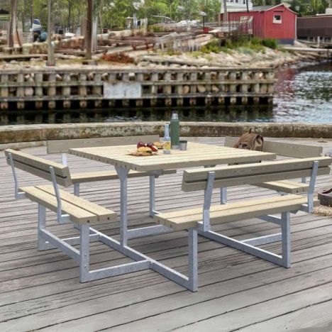 Picknicktafel thermowood - Picknick vierkant - 224 x 224 x 76 cm