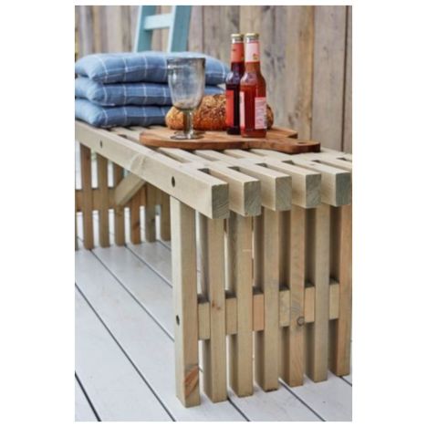 Tuinbank Rustik - Dennenhout grijs gebeitst - 138 x 36 x 43 cm