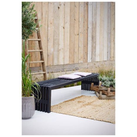 Tuinbank Rustik - Dennenhout zwart gebeitst - 218 x 49 x 45 cm