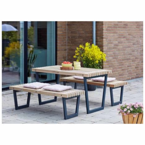 Tuintafel Siesta - Dennenhout grijs gebeitst - 138 cm breed