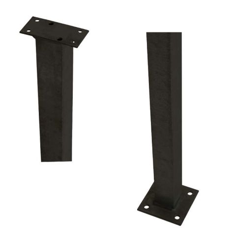Paal staal met voet zwart - 4,5 x 4,5 x 103,3 cm
