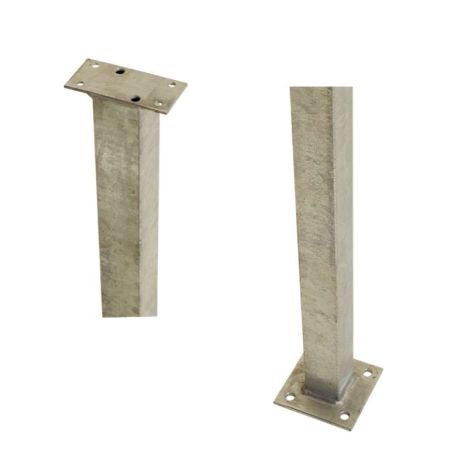 Paal staal met voet gegalvaniseerd - 4,5 x 4,5 x 103,3 cm