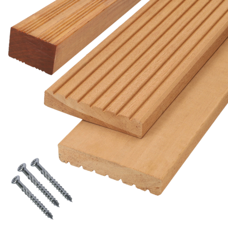 Vlonderplank totaalpakket hardhout Bankirai 2,8 x 14,5 cm (3,95 mtr) groef/vlak