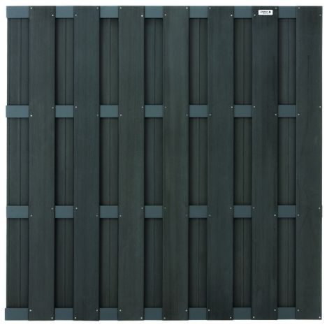 Schutting composiet Basic antraciet met antraciet aluminium frame (180 x 180 cm)