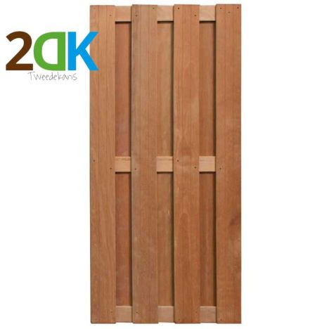 Tweedekans - Schutting hardhout keruing Robuust recht (90 x 180 cm) v-groef dikte 4,5 cm