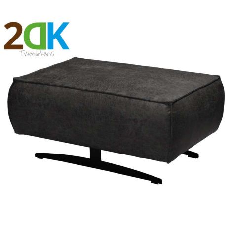 Tweedekans - Poef - Lambada - leer Colorado antraciet 01