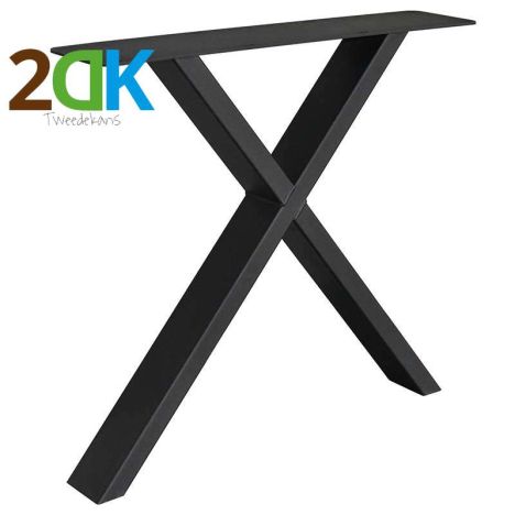 Tweedekans - Potenset X-poot - Zwart metaal - 78 x 72 cm (2 stuks)