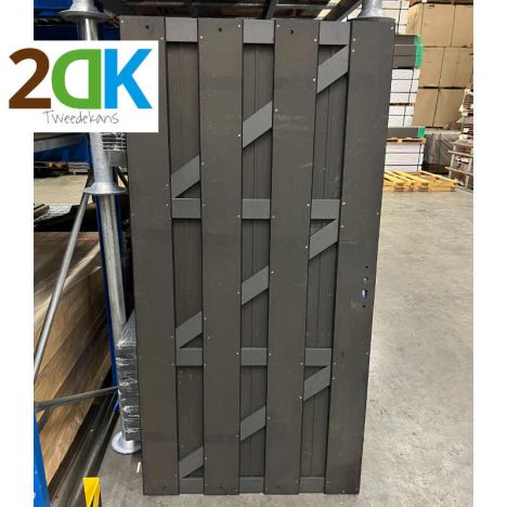 Tweedekans - Tuindeur composiet Bari antraciet met antraciet alu frame incl. beslag  (90 x 180 cm)