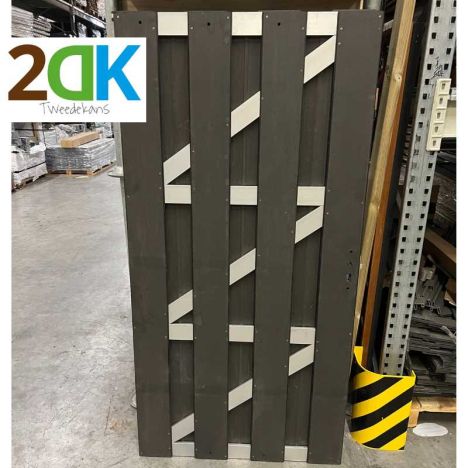 Tweedekans - Tuindeur composiet Bari antraciet met blank aluminium frame incl. beslag (90 x 180 cm)