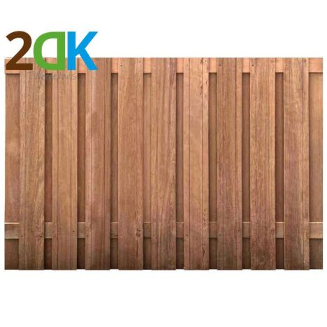 Tweedekans - Schutting hardhout keruing recht 19L (150 x 180 cm) v-groef dikte 4,5 cm