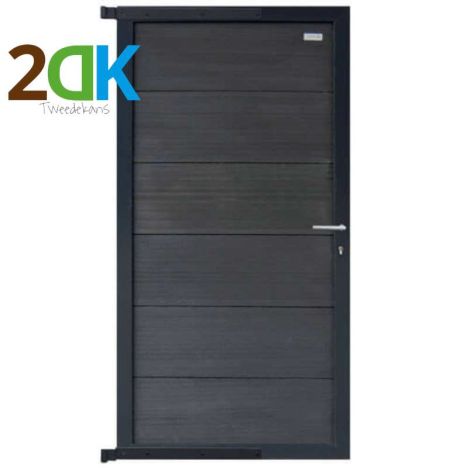 Tweedekans - Tuindeur aluminium antraciet frame Forte - composiet antraciet (90 x 180 cm)