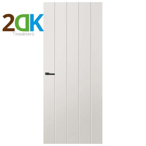 Tweedekans - Binnendeur - Liniedør - Lodret - Opdek - Rechts - 83x211,5 cm - Hoogwaardig afgelakt wit
