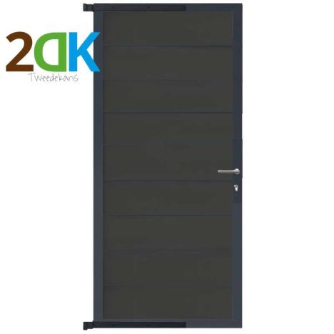 Tweedekans - Tuindeur aluminium antraciet frame Modular - composiet antraciet (90 x 200 cm)