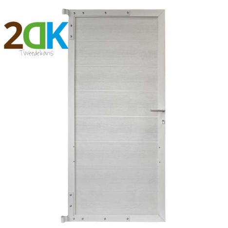 Tweedekans - Tuindeur aluminium wit frame Modular - composiet co-ex wit (90 x 180 cm)