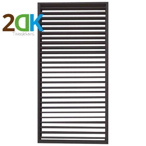 Tweedekans - Schutting shutter hardhout keruing met verstelbare lamellen zwart (90 x 180 cm)