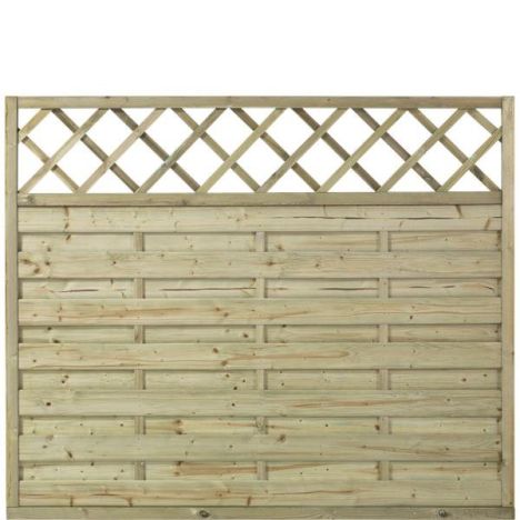 Schutting vuren - Bergen recht met trellis groen geimpregneerd (180 x 150 cm)