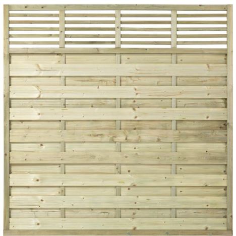 Schutting met doorkijk vuren - Newline recht groen geimpregneerd (180 x 180 cm) geschaafd