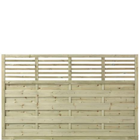 Schutting met doorkijk vuren - Newline recht groen geimpregneerd (180 x 110 cm) geschaafd