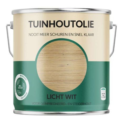 Tuinhout olie biobased - Licht wit 2,5 liter