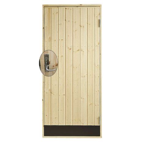 Enkele dichte deur incl. kozijn en beslag - Rechtsdraaiend - Onbehandeld - 78,6 x 187,8 cm