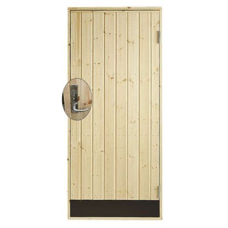 Enkele dichte deur incl. kozijn en beslag - Rechtsdraaiend - Onbehandeld - 78,6 x 197,8 cm